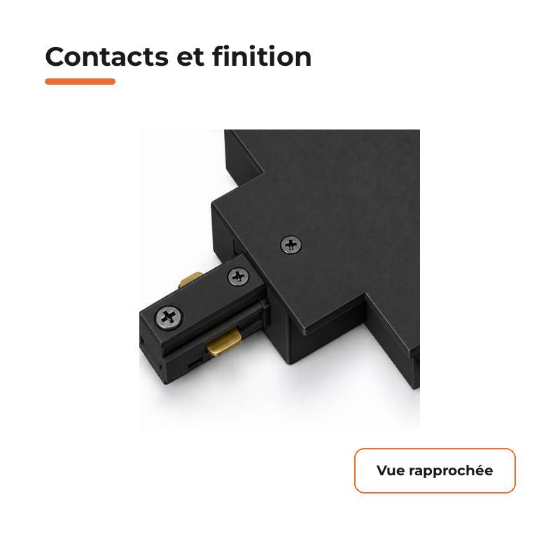 Connecteur X Rail Encastrable Monophasé Noir - Silamp France