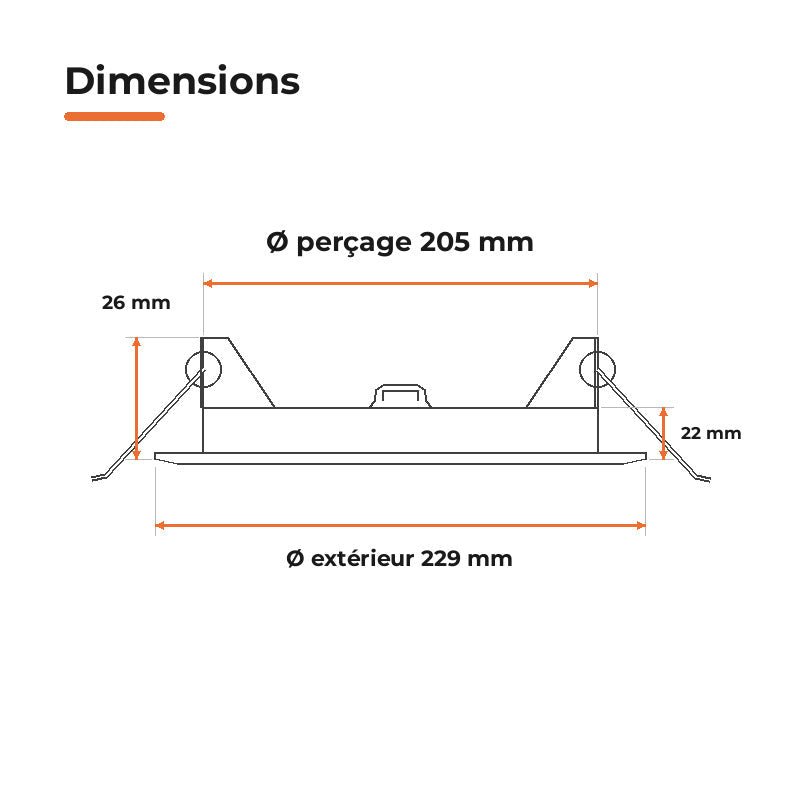 Downlight Dalle LED Ronde Ø229mm 18W Dimmable Blanc CCT - Pack de 10 - Silamp France