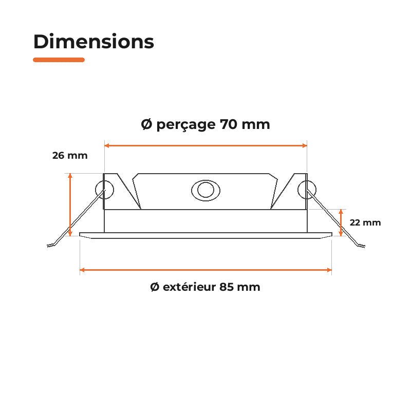 Downlight Dalle LED Ronde Ø85mm 4W Dimmable Blanc CCT - Pack de 10 - Silamp France