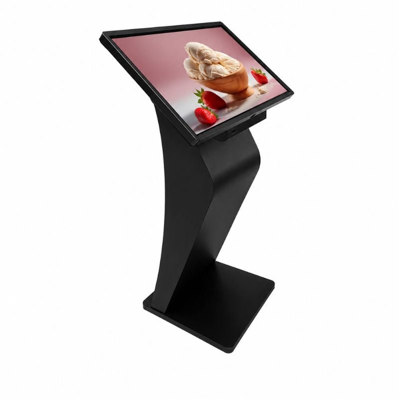 Écran Publicitaire Tactile 43" Horizontal Forme K Android 2K sur Pied - Commerces et Restaurants - Silamp France