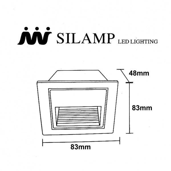 Encastré Mural LED 3W IP44 Noir - Silamp France