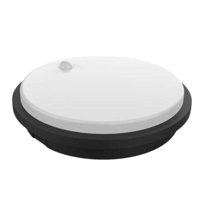 Hublot LED Extérieur Rond 10W IP54 Noir avec détecteur de mouvement