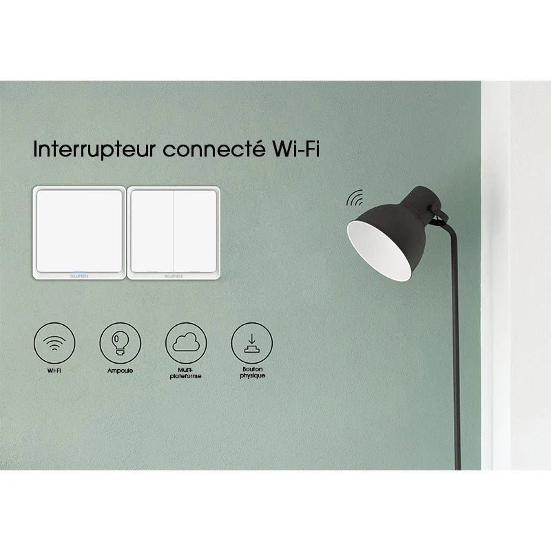 Interrupteur Connecté WiFi Simple Poussoir Blanc - Silamp France