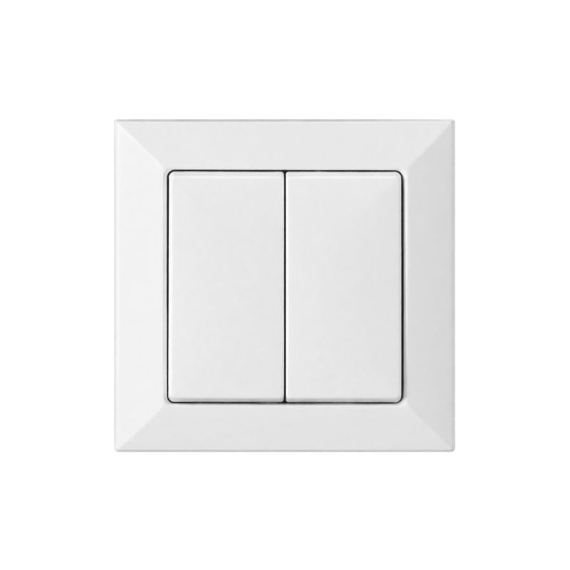 Interrupteur Mural Double Encastré 10A - Blanc mat - Silamp France