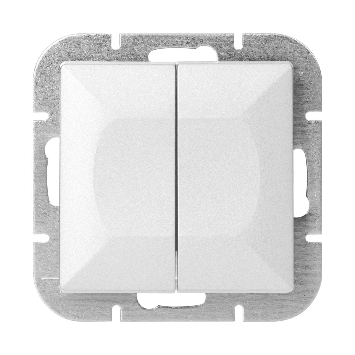 Interrupteur Mural Double Encastré 10A - Blanc mat - Silamp France