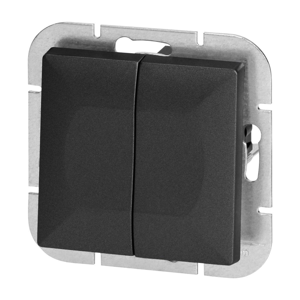 Interrupteur Mural Double Encastré 10A - Noir mat - Silamp France