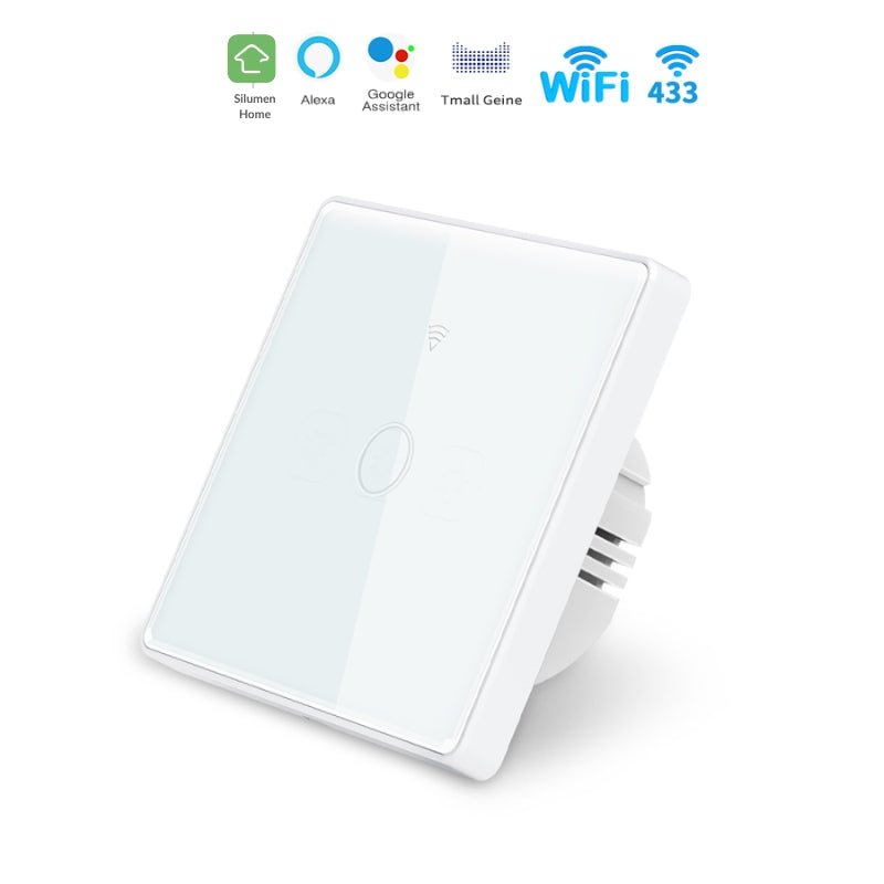 Interrupteur Mural Simple Connecté Wifi Tactile BLANC - Silumen Home - Silamp France