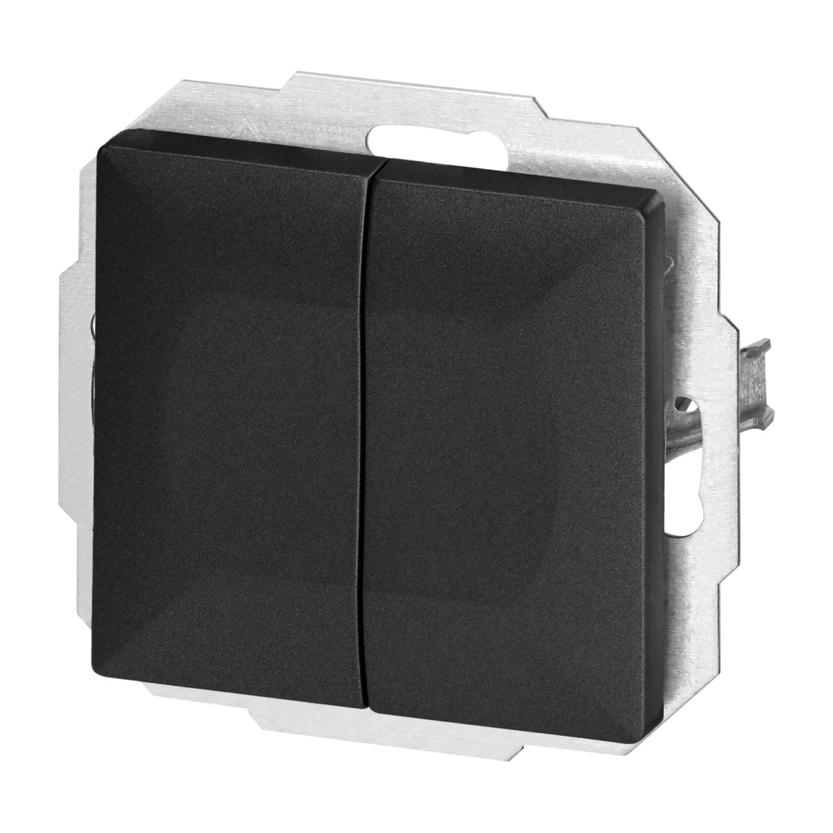 Interrupteur Mural Va-et-Vient Double Encastré 10A 250V - Noir - Silamp France