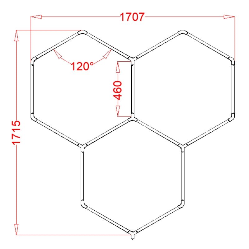 Kit 3 LED Hexagonal RGB 27W 110lm/w - Silamp France