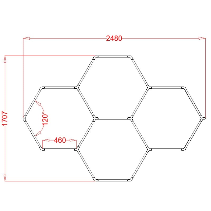 Kit 4 LED Hexagonal RGB 34W 110lm/w - Silamp France