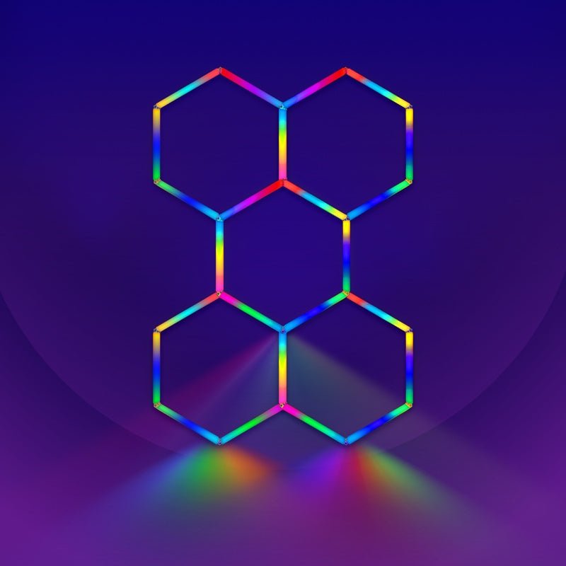 Kit 5 LED Hexagonal RGB 43W 110lm/w - Silamp France
