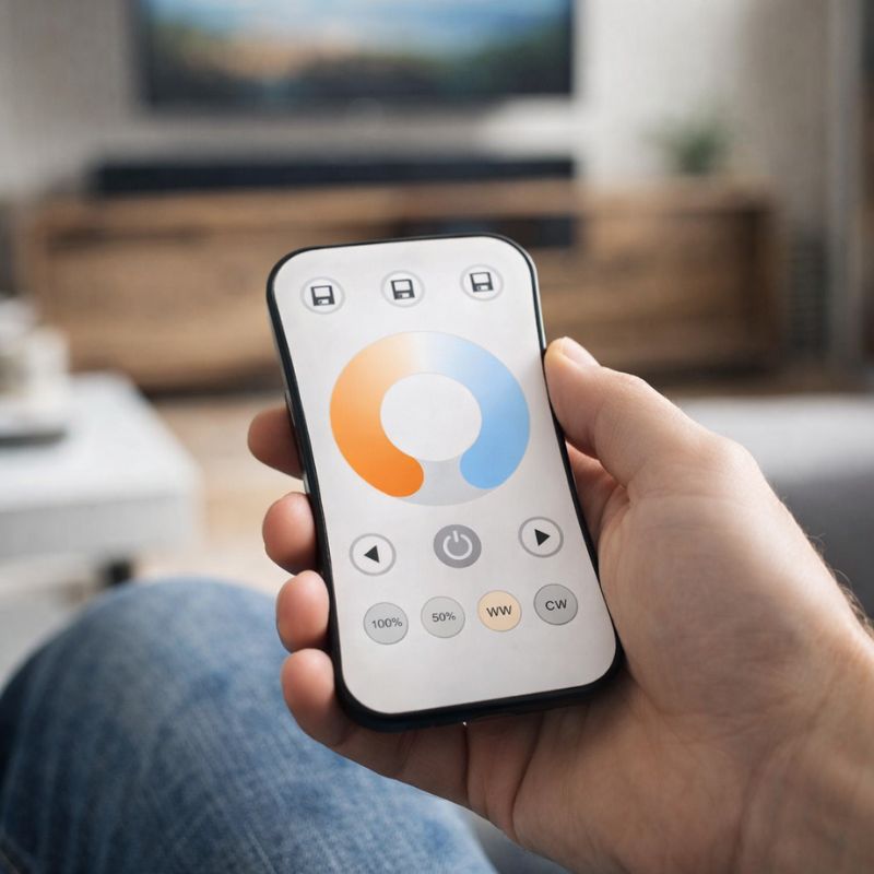 Kit Contrôleur LED CCT RF 12 - 24V DC Max 10A avec Télécommande - Blanc - Silamp France