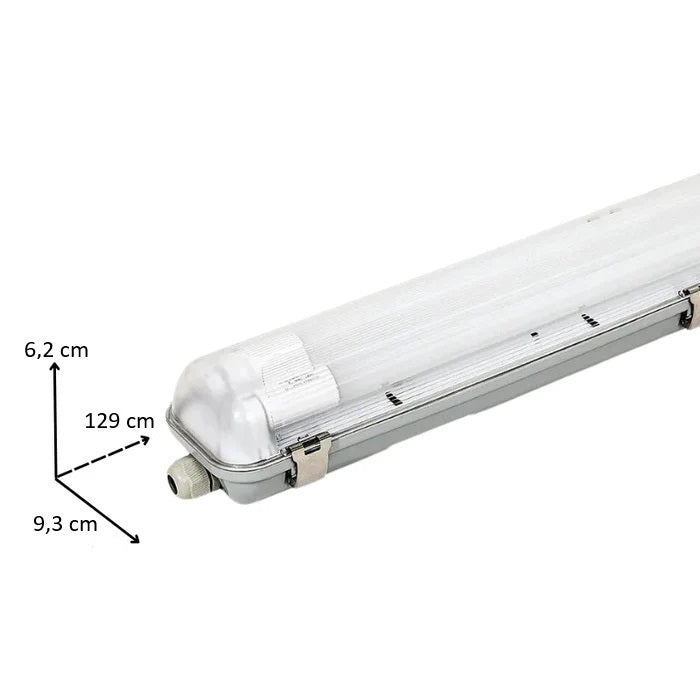 Kit de Réglette LED IP65 + 2 Tube Néon LED 120cm T8 18W - Silamp France