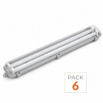 Kit de Réglette LED IP65 + 2 Tube Néon LED 150cm T8 22W - Pack de 6