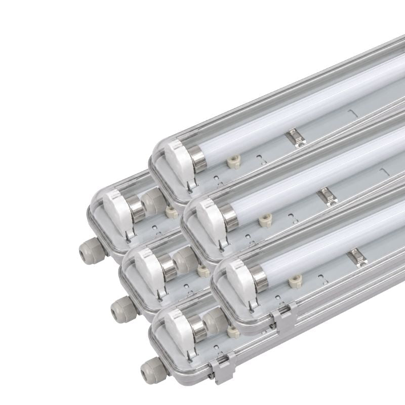 Kit de Réglette LED IP65 + Tube Néon LED 150cm T8 22W - Pack de 6 - Silamp France