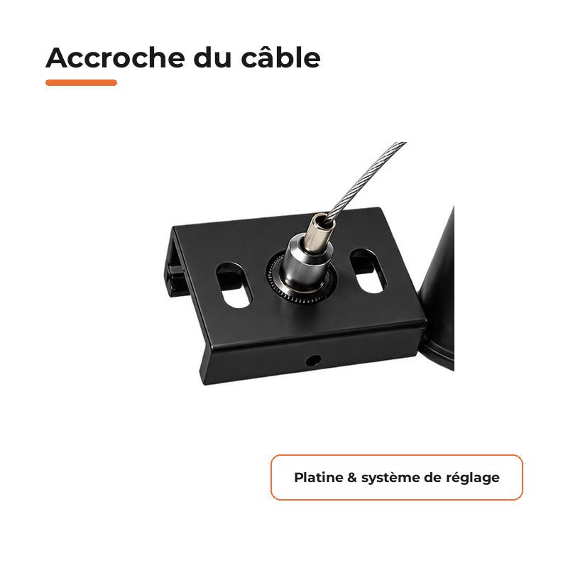 Kit de suspension Noir pour Rail Triphasé - Silamp France