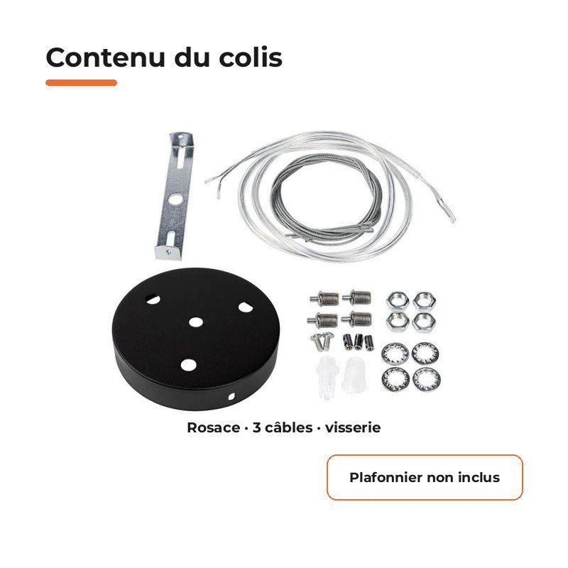 Kit de suspension pour Plafonnier - Noir - Silamp France