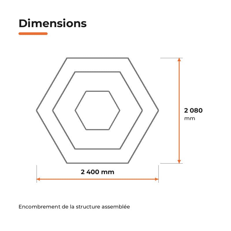 Kit Éclairage Halo Triple 3 Hexagones Concentriques 213W 110lm/W - Silamp France