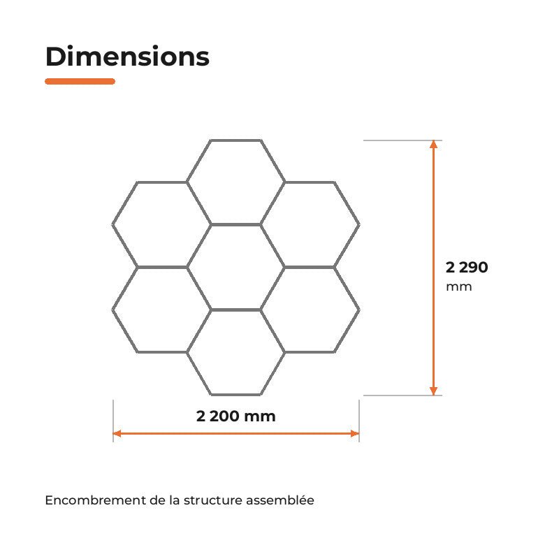Kit Éclairage Ruche 7 Hexagones 195W 110lm/W - Silamp France