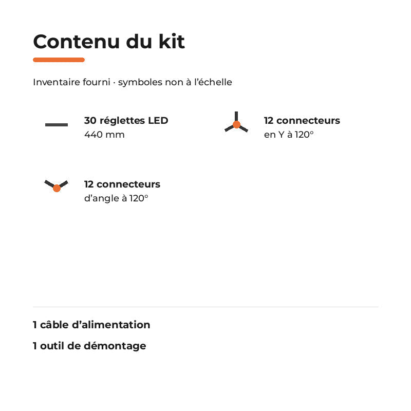 Kit Éclairage Ruche 7 Hexagones 195W 110lm/W - Silamp France