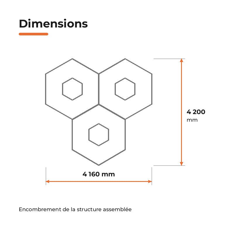 Kit Éclairage Ruche XL 3 Grands Hexagones 357W 110lm/W - Silamp France