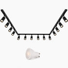 Kit Rail LED Triphasé en U + 14 Spots GU10 Noir - 800 cm