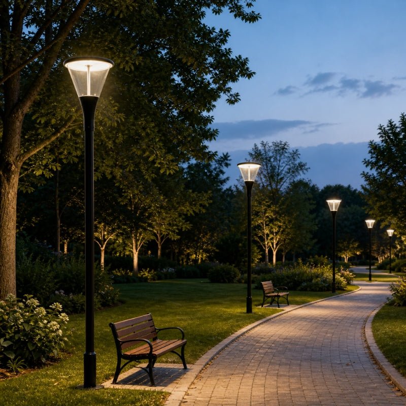 Lampadaire Public LED 60W 150lm/W IP66 Noir - Silamp France