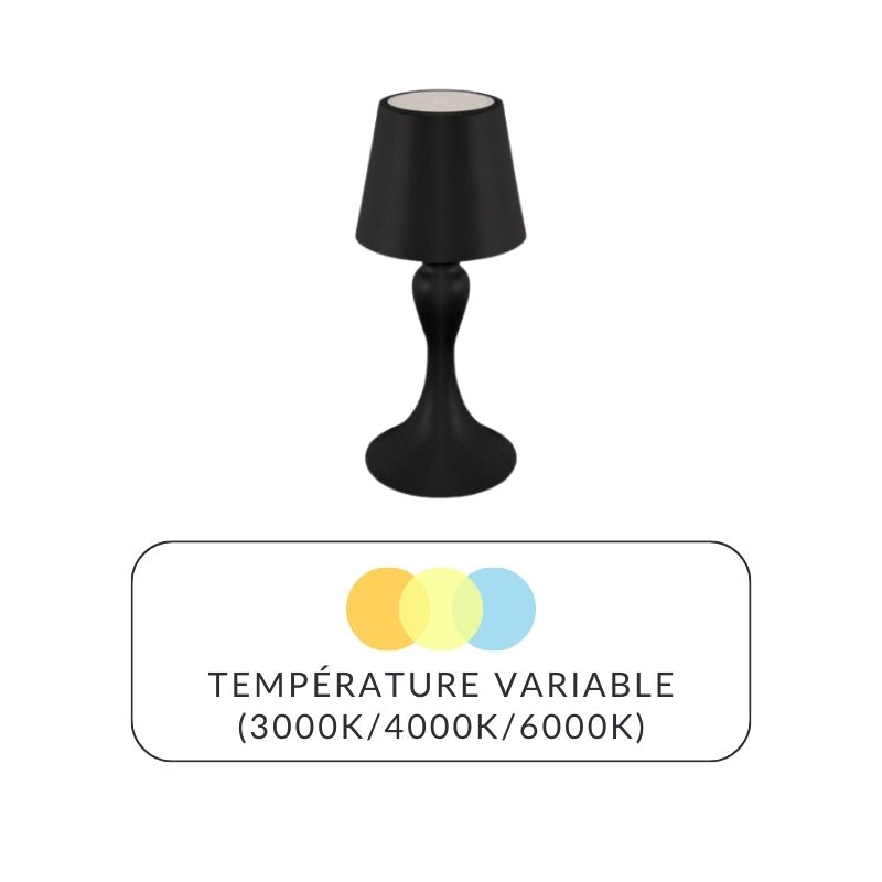 Lampe à Poser LED 2W Noire CCT et Lumière Variable - 3000K/4000K/6500K - Silamp France