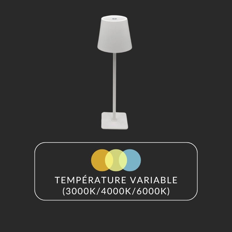 Lampe de Table Rechargeable Tactile Blanche 3W CCT - 3000K/4000K/6500K - Silamp France