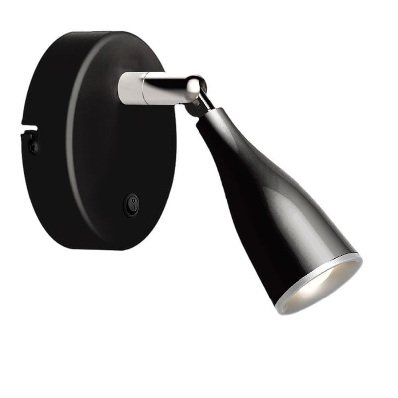 Lampe Murale 4.5W avec Interrupteur Noir/Argent - Silamp France