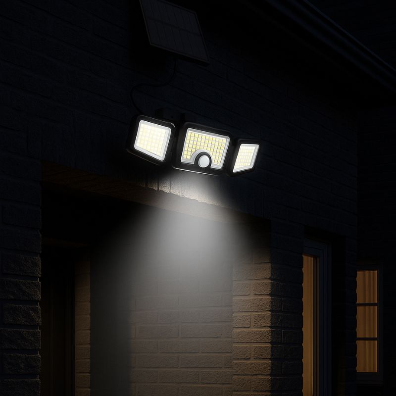 Lampe Solaire d'Extérieur 3 Têtes IP65 avec Détecteur de Mouvement - Silamp France