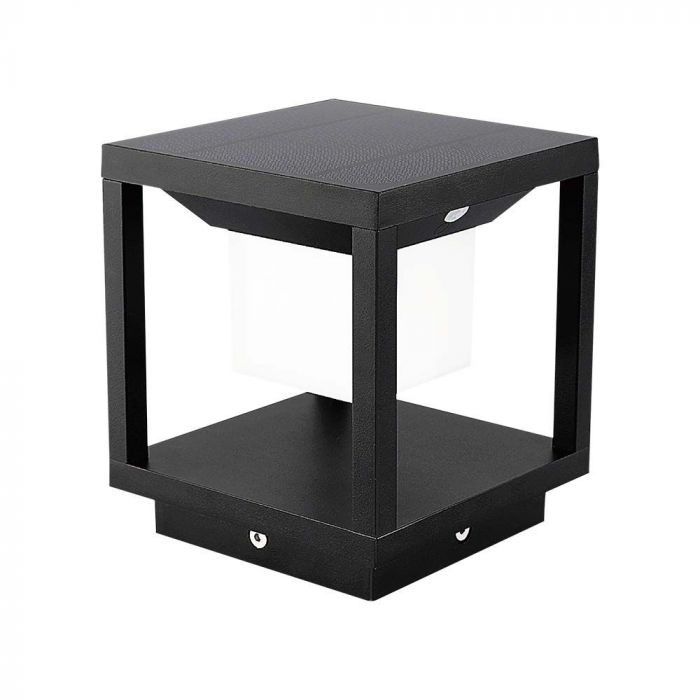 Lanterne Extérieure Solaire Noire 2W IP65 Avec Détecteur de Mouvement - Silamp France