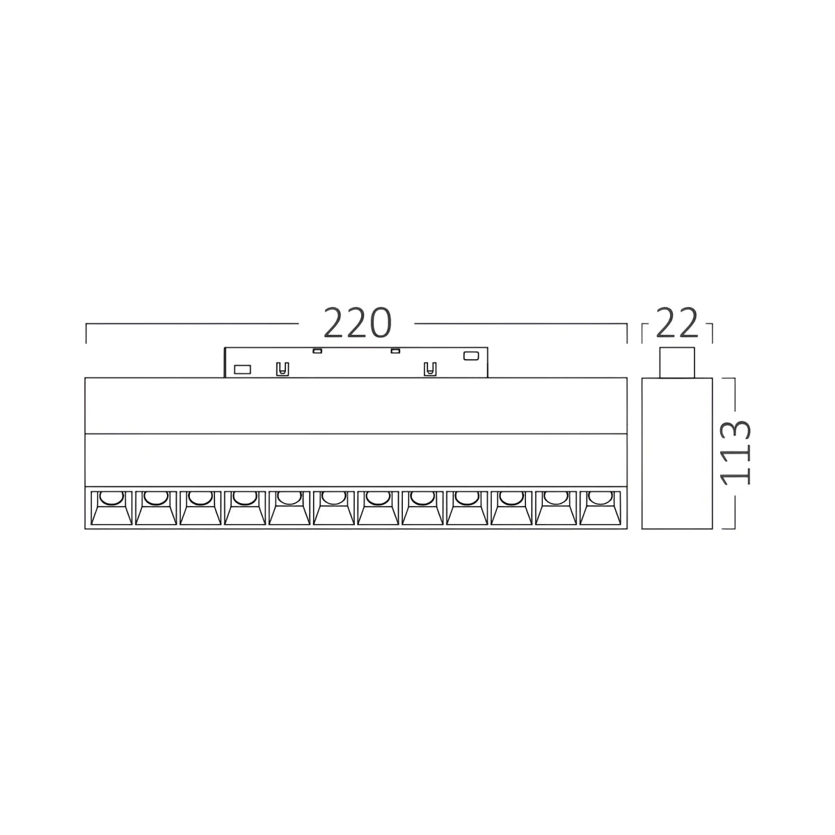 Linéaire LED Wall Washer Connecté Tuya 25cm 12W pour Rail Magnétique 48V Noir - Silamp France