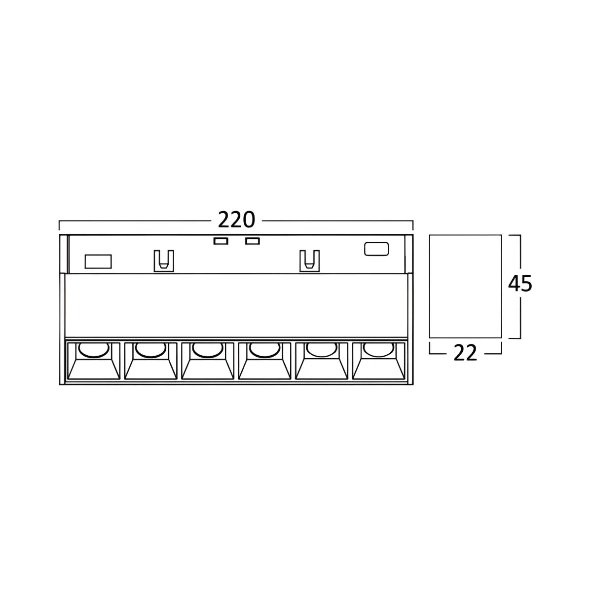 Linéaire Multi-Spots LED Connecté Tuya 22cm 12W pour Rail Magnétique 48V Noir - Silamp France