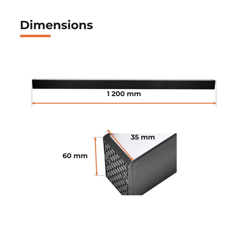 Lot de 2 - Linéaire LED sur Rail Triphasé 120cm 30W 3450lm Noir - Silamp France