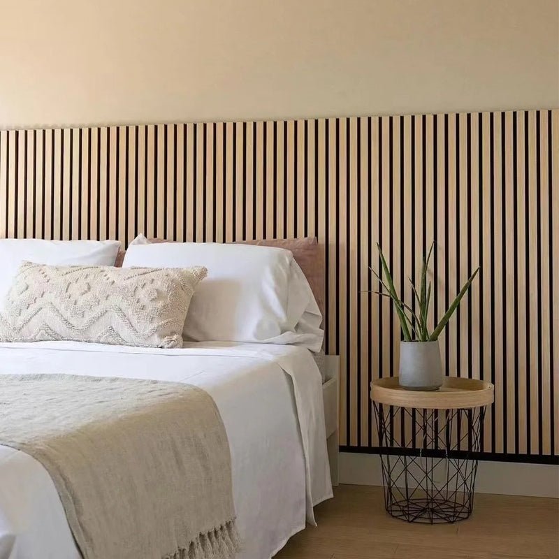 Lot de 2 Panneaux Acoustiques Muraux Bois 60x60x2,2cm - Finition Noyer - Fond Noir - Silamp France