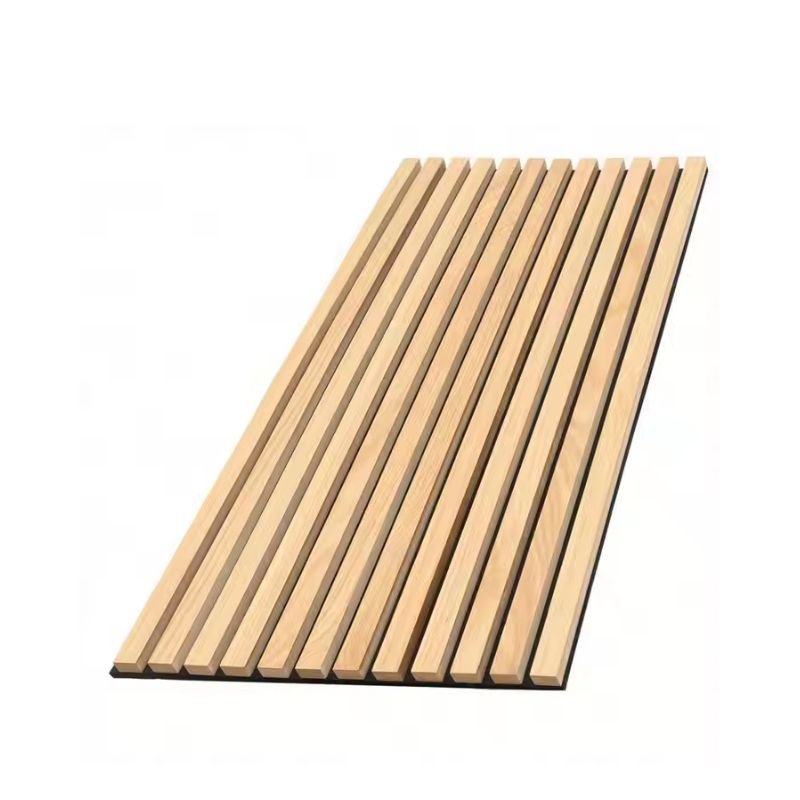Lot de 6 Panneaux Acoustiques Muraux - Tasseaux Finition Chêne Blanc - Fond Noir - 240x60x2,2cm - Silamp France