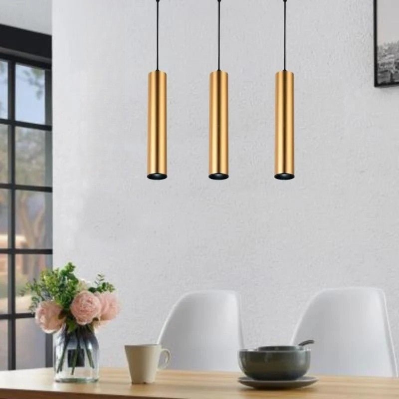 Luminaire Suspendu GU10 IP20 30cm Doré (Pack de 3) - Silamp France