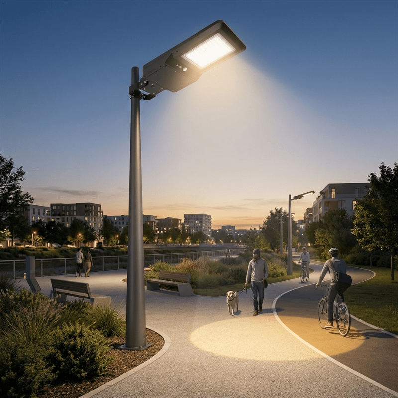 Luminaire Urbain Solaire Détecteur Infrarouge 40W 6000lm IP65 CCT - 3000K/4000K/6000K - Silamp France