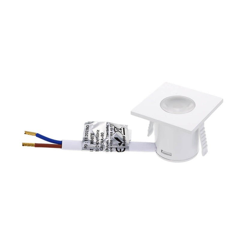 Mini Spot LED Encastrable 1W 90° carré Blanc - Silamp France