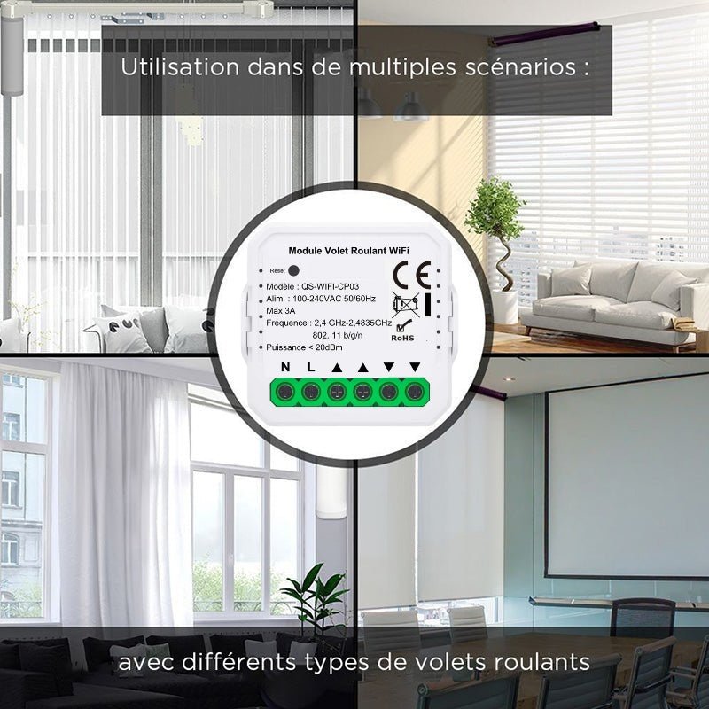 Module Interrupteur Volet Roulant Connecté WiFi - Silamp France