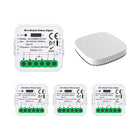 Modules Interrupteur pour Volet Roulant Zigbee (4 pièces) + 1 passerelle Zigbee