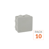 Pack de 10 - Boîte de Dérivation Étanche Carrée 80mm Épaisseur 35mm