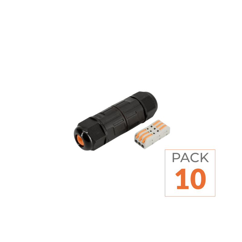 Pack de 10 - Connecteur étanche IP68 3 fils 1,5mm2 - Silamp France