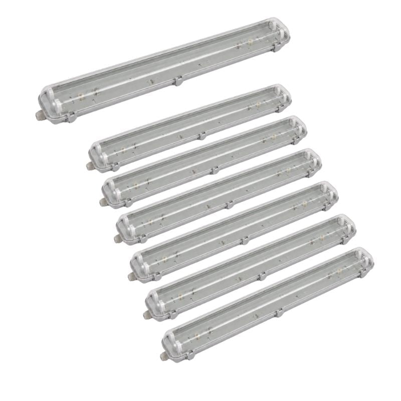Pack de 10 - Réglette étanche double pour Tube LED T8 150cm IP65 (Boitier vide) - Silamp France