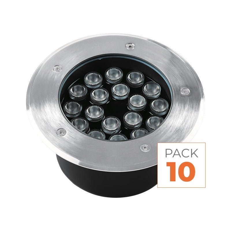 Pack de 10 - Spot Extérieur Encastrable 12W IP67 220V Sol 30° Ø160 mm - Silamp France