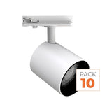 Pack de 10 - Spot LED sur Rail Blanc Monophasé 24W 36° TRIAC Dimmable