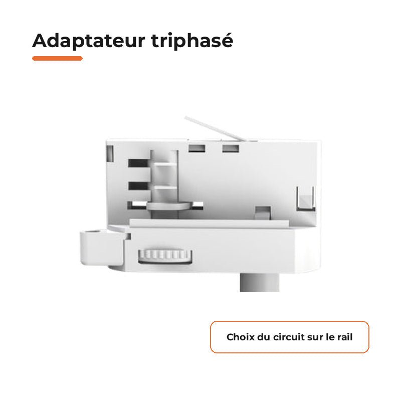 Pack de 10 - Spot LED sur Rail Blanc Triphasé 24W 36° TRIAC Dimmable - Silamp France