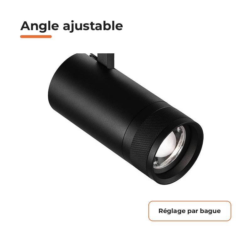 Pack de 10 - Spot LED sur Rail Noir Angle Ajustable Triphasé 30W 15-60° CCT TRIAC Dimmable - Silamp France