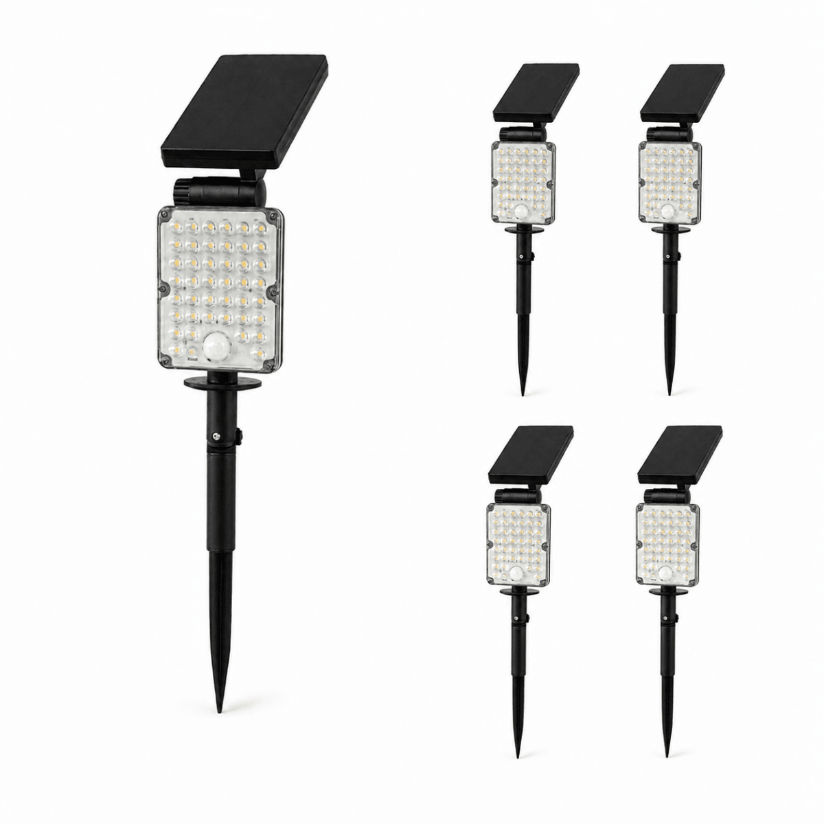Pack de 4 - Spot LED Extérieur 3-CCT à Piquer IP65 Solaire 8W 1150lm 144lm/W avec Détecteur - Silamp France